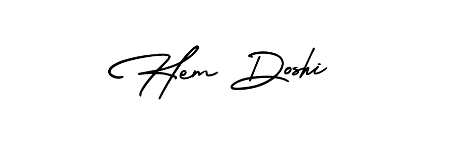 How to make Hem Doshi signature? AmerikaSignatureDemo-Regular is a professional autograph style. Create handwritten signature for Hem Doshi name. Hem Doshi signature style 3 images and pictures png