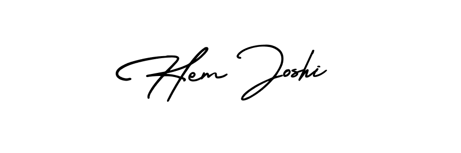 Hem Joshi stylish signature style. Best Handwritten Sign (AmerikaSignatureDemo-Regular) for my name. Handwritten Signature Collection Ideas for my name Hem Joshi. Hem Joshi signature style 3 images and pictures png
