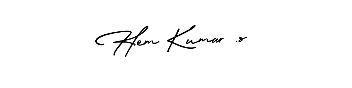 The best way (AmerikaSignatureDemo-Regular) to make a short signature is to pick only two or three words in your name. The name Hem Kumar .s include a total of six letters. For converting this name. Hem Kumar .s signature style 3 images and pictures png