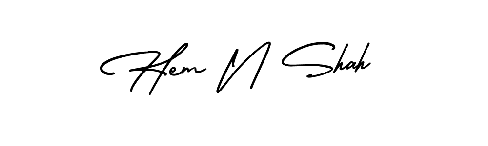 This is the best signature style for the Hem N Shah name. Also you like these signature font (AmerikaSignatureDemo-Regular). Mix name signature. Hem N Shah signature style 3 images and pictures png