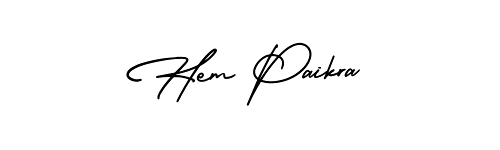 How to make Hem Paikra name signature. Use AmerikaSignatureDemo-Regular style for creating short signs online. This is the latest handwritten sign. Hem Paikra signature style 3 images and pictures png