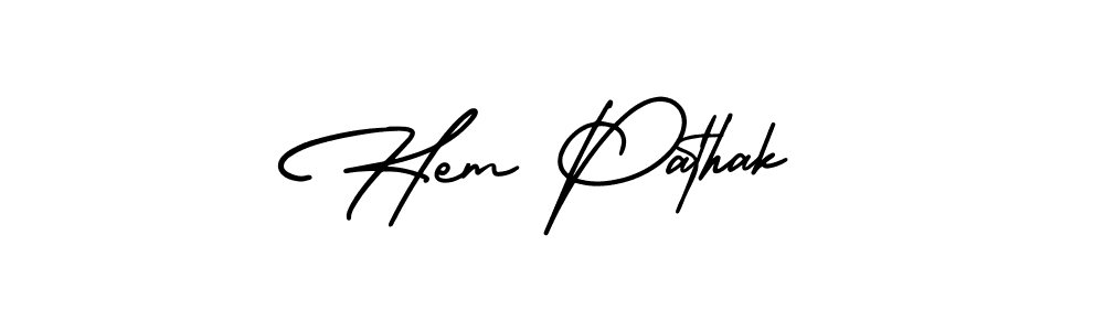 It looks lik you need a new signature style for name Hem Pathak. Design unique handwritten (AmerikaSignatureDemo-Regular) signature with our free signature maker in just a few clicks. Hem Pathak signature style 3 images and pictures png