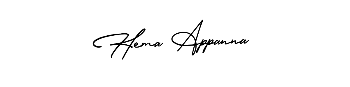 Similarly AmerikaSignatureDemo-Regular is the best handwritten signature design. Signature creator online .You can use it as an online autograph creator for name Hema Appanna. Hema Appanna signature style 3 images and pictures png