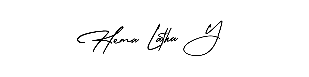 Make a beautiful signature design for name Hema Latha Y. With this signature (AmerikaSignatureDemo-Regular) style, you can create a handwritten signature for free. Hema Latha Y signature style 3 images and pictures png