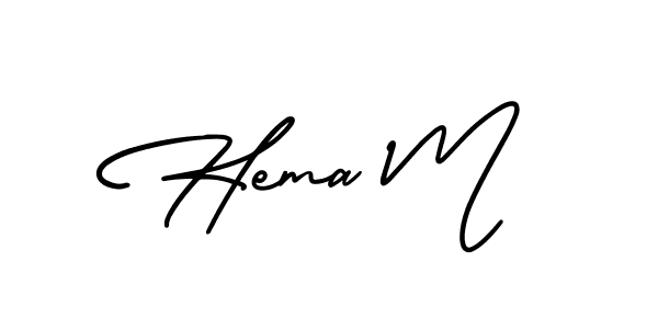 Also You can easily find your signature by using the search form. We will create Hema M name handwritten signature images for you free of cost using AmerikaSignatureDemo-Regular sign style. Hema M signature style 3 images and pictures png