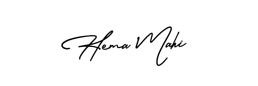 Hema Mahi stylish signature style. Best Handwritten Sign (AmerikaSignatureDemo-Regular) for my name. Handwritten Signature Collection Ideas for my name Hema Mahi. Hema Mahi signature style 3 images and pictures png