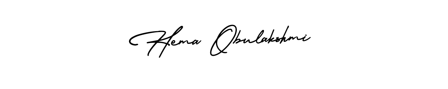 This is the best signature style for the Hema Obulakshmi name. Also you like these signature font (AmerikaSignatureDemo-Regular). Mix name signature. Hema Obulakshmi signature style 3 images and pictures png