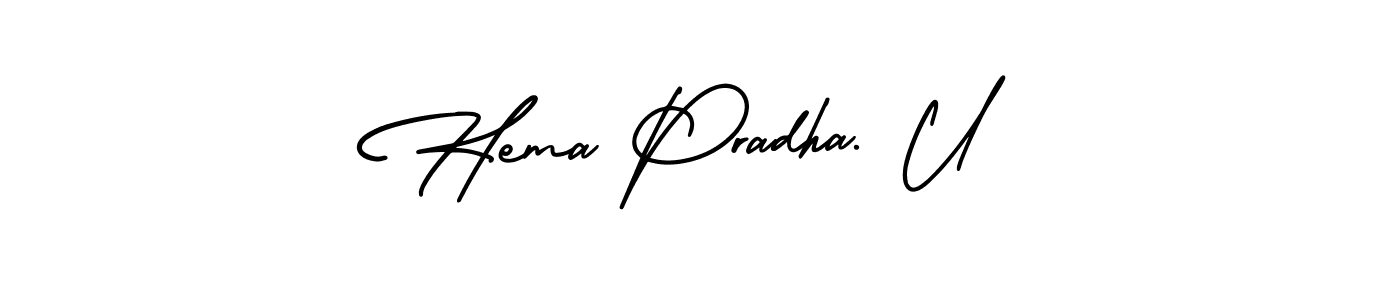 Make a beautiful signature design for name Hema Pradha. U. With this signature (AmerikaSignatureDemo-Regular) style, you can create a handwritten signature for free. Hema Pradha. U signature style 3 images and pictures png