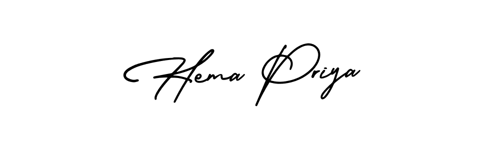 The best way (AmerikaSignatureDemo-Regular) to make a short signature is to pick only two or three words in your name. The name Hema Priya include a total of six letters. For converting this name. Hema Priya signature style 3 images and pictures png