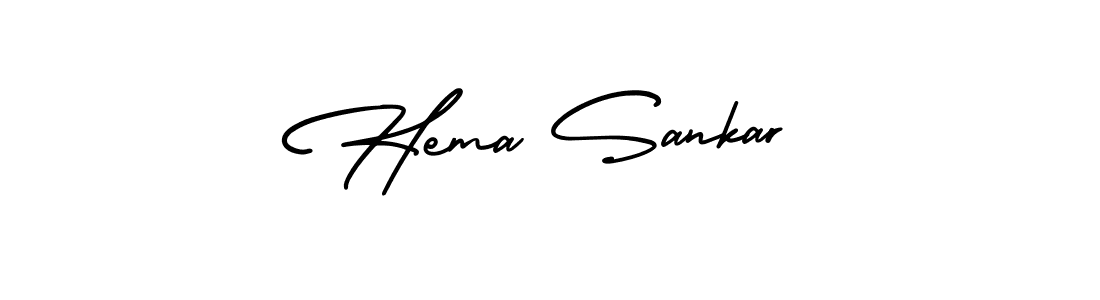 How to make Hema Sankar name signature. Use AmerikaSignatureDemo-Regular style for creating short signs online. This is the latest handwritten sign. Hema Sankar signature style 3 images and pictures png