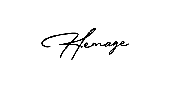 How to make Hemage signature? AmerikaSignatureDemo-Regular is a professional autograph style. Create handwritten signature for Hemage name. Hemage signature style 3 images and pictures png