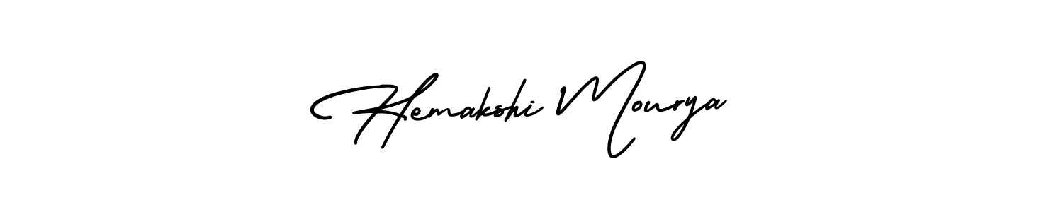 Similarly AmerikaSignatureDemo-Regular is the best handwritten signature design. Signature creator online .You can use it as an online autograph creator for name Hemakshi Mourya. Hemakshi Mourya signature style 3 images and pictures png