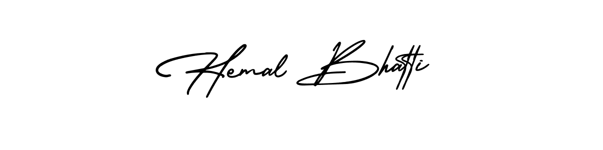 Make a beautiful signature design for name Hemal Bhatti. With this signature (AmerikaSignatureDemo-Regular) style, you can create a handwritten signature for free. Hemal Bhatti signature style 3 images and pictures png