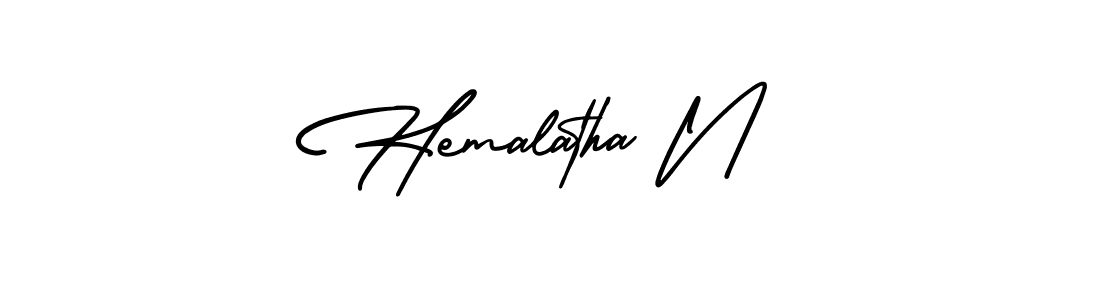 Design your own signature with our free online signature maker. With this signature software, you can create a handwritten (AmerikaSignatureDemo-Regular) signature for name Hemalatha N. Hemalatha N signature style 3 images and pictures png