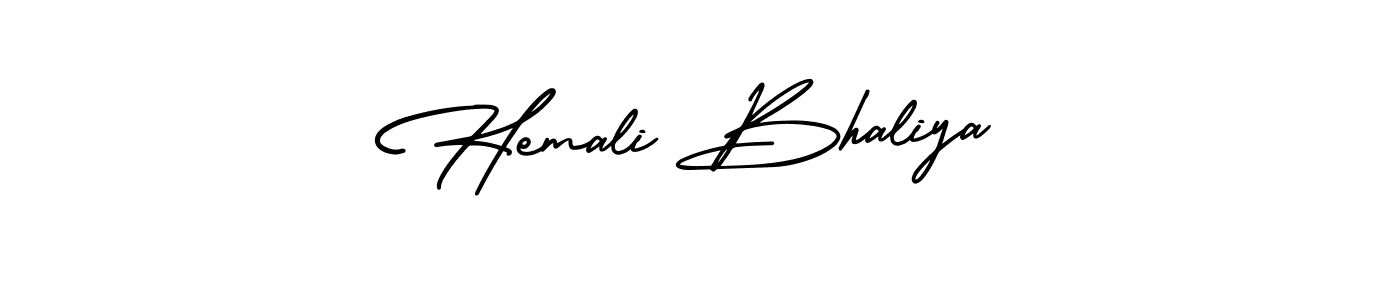 Make a beautiful signature design for name Hemali Bhaliya. With this signature (AmerikaSignatureDemo-Regular) style, you can create a handwritten signature for free. Hemali Bhaliya signature style 3 images and pictures png
