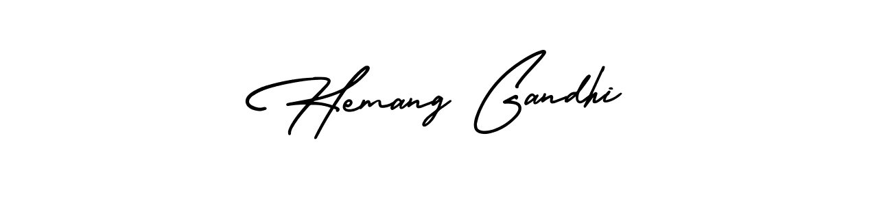 Make a beautiful signature design for name Hemang Gandhi. With this signature (AmerikaSignatureDemo-Regular) style, you can create a handwritten signature for free. Hemang Gandhi signature style 3 images and pictures png