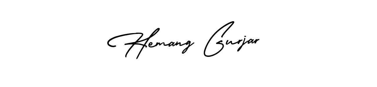 Also You can easily find your signature by using the search form. We will create Hemang Gurjar name handwritten signature images for you free of cost using AmerikaSignatureDemo-Regular sign style. Hemang Gurjar signature style 3 images and pictures png