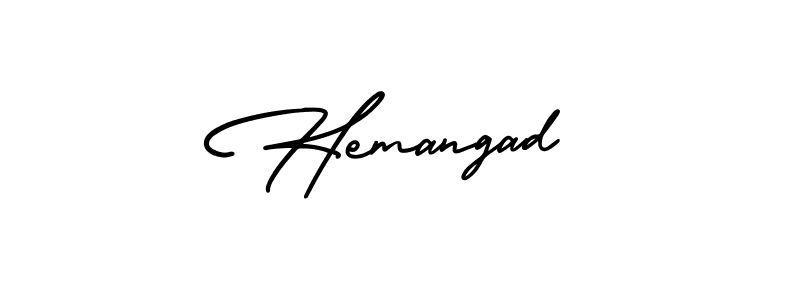 Design your own signature with our free online signature maker. With this signature software, you can create a handwritten (AmerikaSignatureDemo-Regular) signature for name Hemangad. Hemangad signature style 3 images and pictures png