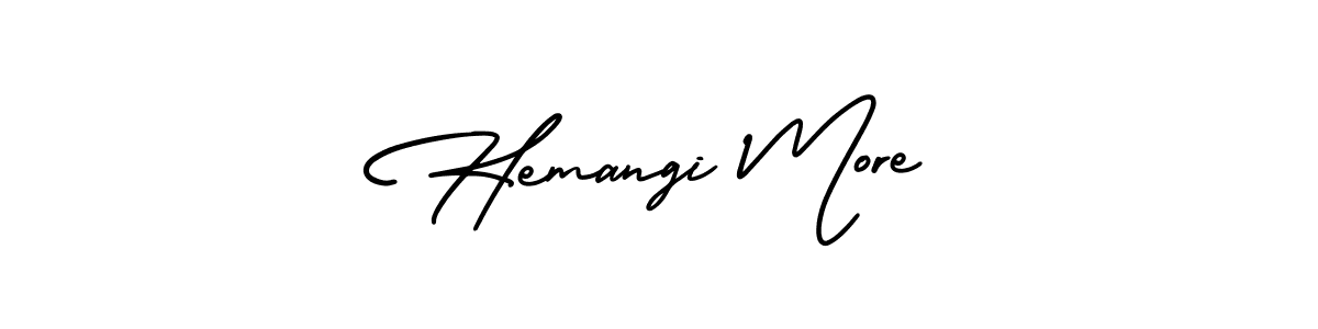 It looks lik you need a new signature style for name Hemangi More. Design unique handwritten (AmerikaSignatureDemo-Regular) signature with our free signature maker in just a few clicks. Hemangi More signature style 3 images and pictures png