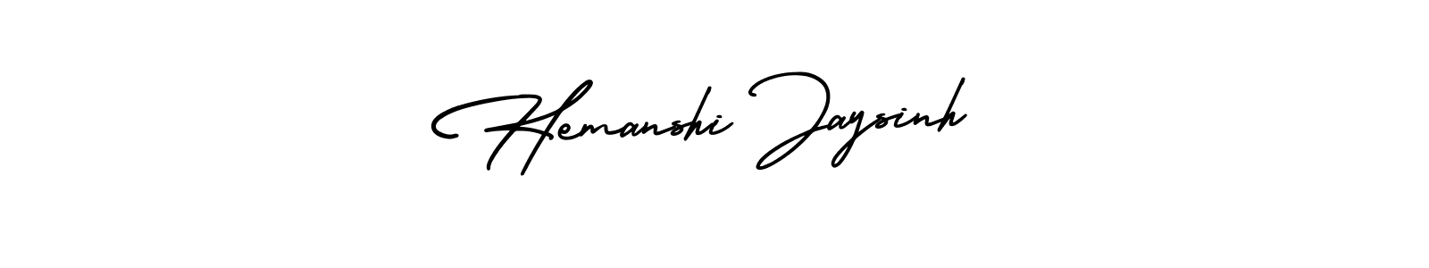 How to make Hemanshi Jaysinh name signature. Use AmerikaSignatureDemo-Regular style for creating short signs online. This is the latest handwritten sign. Hemanshi Jaysinh signature style 3 images and pictures png