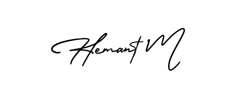 Also we have Hemant M name is the best signature style. Create professional handwritten signature collection using AmerikaSignatureDemo-Regular autograph style. Hemant M signature style 3 images and pictures png
