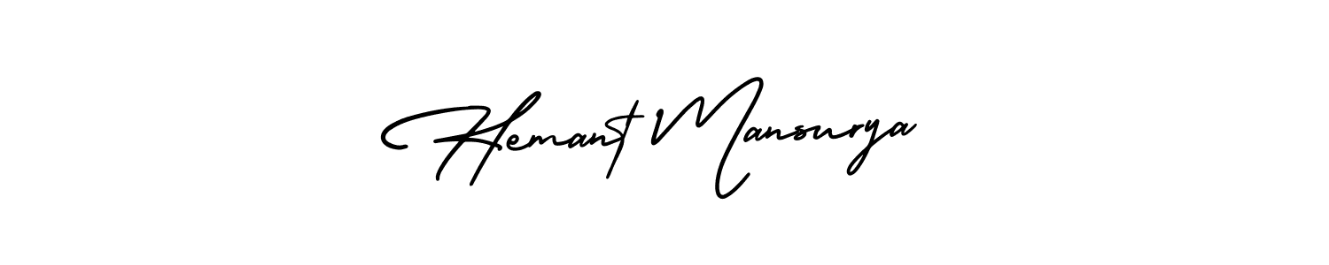 if you are searching for the best signature style for your name Hemant Mansurya. so please give up your signature search. here we have designed multiple signature styles  using AmerikaSignatureDemo-Regular. Hemant Mansurya signature style 3 images and pictures png