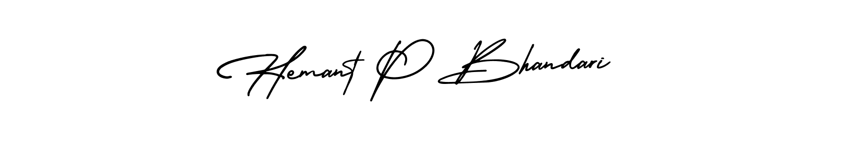 How to Draw Hemant P Bhandari signature style? AmerikaSignatureDemo-Regular is a latest design signature styles for name Hemant P Bhandari. Hemant P Bhandari signature style 3 images and pictures png