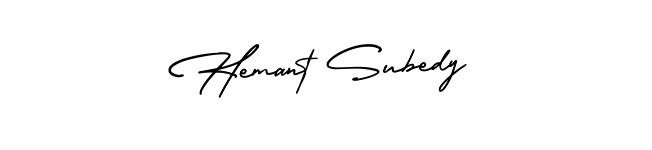 This is the best signature style for the Hemant Subedy name. Also you like these signature font (AmerikaSignatureDemo-Regular). Mix name signature. Hemant Subedy signature style 3 images and pictures png