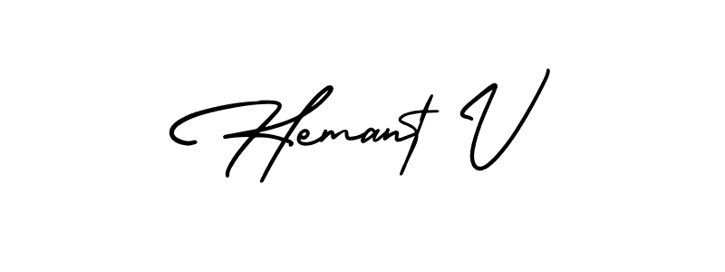 if you are searching for the best signature style for your name Hemant V. so please give up your signature search. here we have designed multiple signature styles  using AmerikaSignatureDemo-Regular. Hemant V signature style 3 images and pictures png
