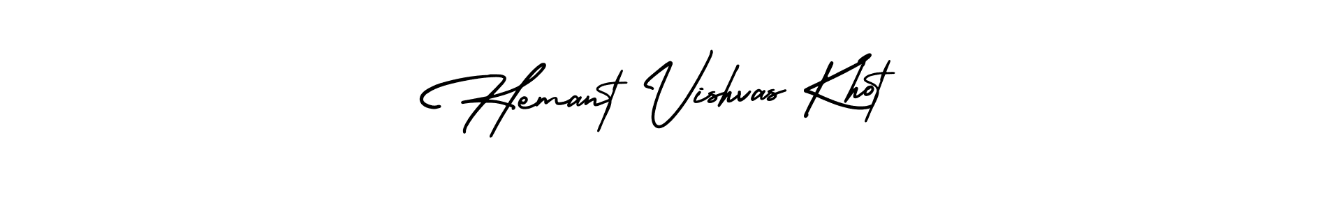 AmerikaSignatureDemo-Regular is a professional signature style that is perfect for those who want to add a touch of class to their signature. It is also a great choice for those who want to make their signature more unique. Get Hemant Vishvas Khot name to fancy signature for free. Hemant Vishvas Khot signature style 3 images and pictures png
