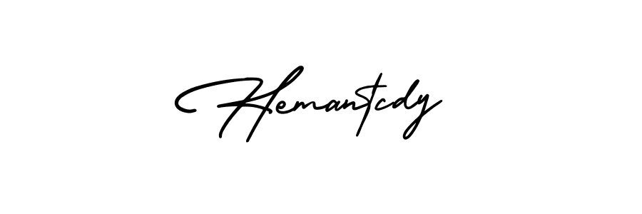 The best way (AmerikaSignatureDemo-Regular) to make a short signature is to pick only two or three words in your name. The name Hemantcdy include a total of six letters. For converting this name. Hemantcdy signature style 3 images and pictures png