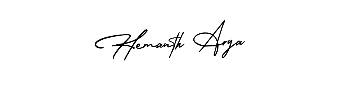 It looks lik you need a new signature style for name Hemanth Arya. Design unique handwritten (AmerikaSignatureDemo-Regular) signature with our free signature maker in just a few clicks. Hemanth Arya signature style 3 images and pictures png