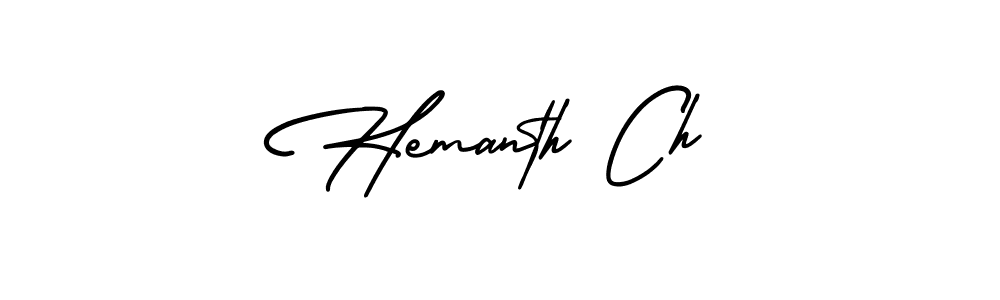 Design your own signature with our free online signature maker. With this signature software, you can create a handwritten (AmerikaSignatureDemo-Regular) signature for name Hemanth Ch. Hemanth Ch signature style 3 images and pictures png