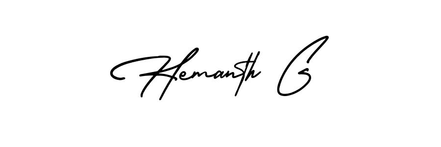 Make a beautiful signature design for name Hemanth G. With this signature (AmerikaSignatureDemo-Regular) style, you can create a handwritten signature for free. Hemanth G signature style 3 images and pictures png
