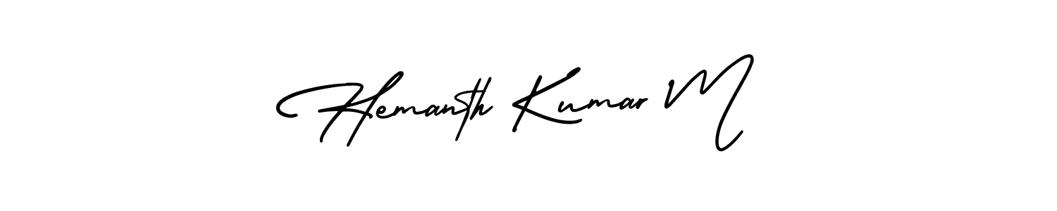 AmerikaSignatureDemo-Regular is a professional signature style that is perfect for those who want to add a touch of class to their signature. It is also a great choice for those who want to make their signature more unique. Get Hemanth Kumar M name to fancy signature for free. Hemanth Kumar M signature style 3 images and pictures png