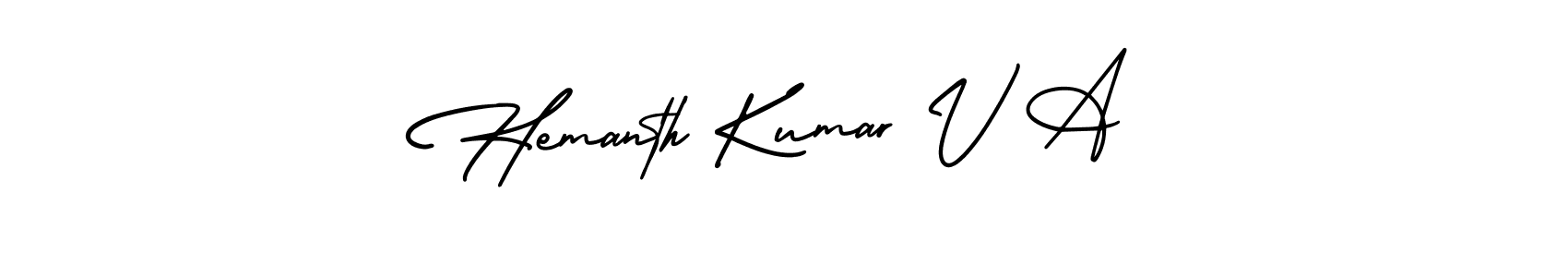 Design your own signature with our free online signature maker. With this signature software, you can create a handwritten (AmerikaSignatureDemo-Regular) signature for name Hemanth Kumar V A. Hemanth Kumar V A signature style 3 images and pictures png