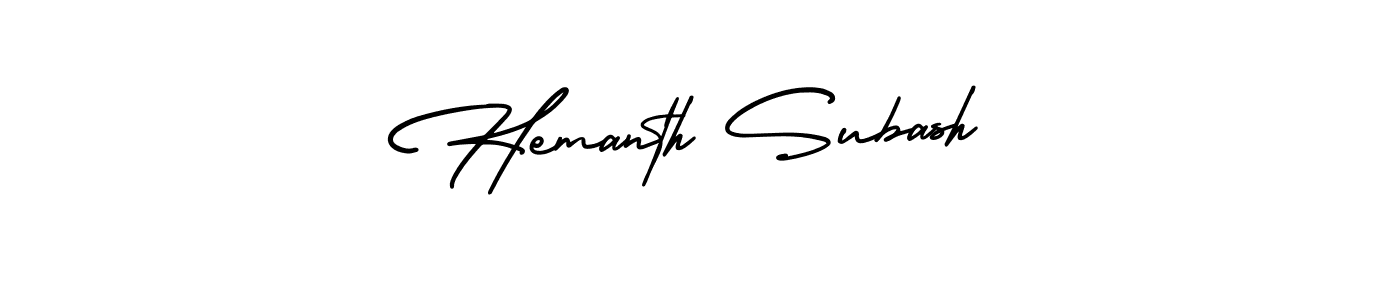 This is the best signature style for the Hemanth Subash name. Also you like these signature font (AmerikaSignatureDemo-Regular). Mix name signature. Hemanth Subash signature style 3 images and pictures png