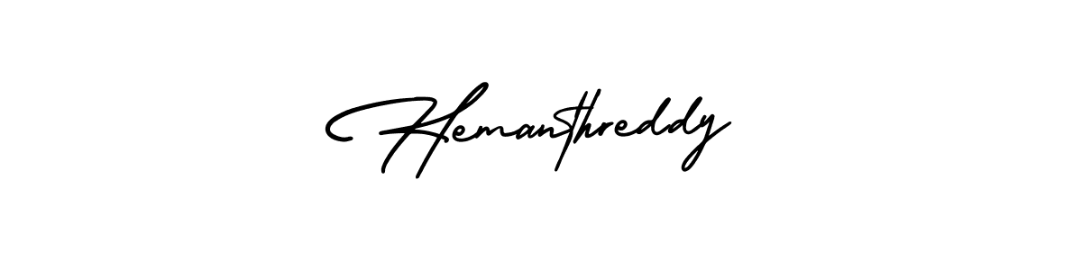 Make a beautiful signature design for name Hemanthreddy. With this signature (AmerikaSignatureDemo-Regular) style, you can create a handwritten signature for free. Hemanthreddy signature style 3 images and pictures png