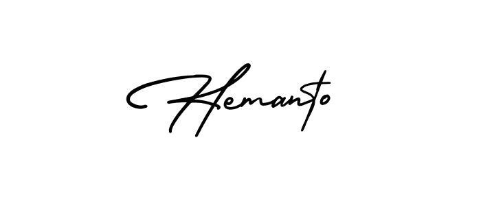 Hemanto stylish signature style. Best Handwritten Sign (AmerikaSignatureDemo-Regular) for my name. Handwritten Signature Collection Ideas for my name Hemanto. Hemanto signature style 3 images and pictures png