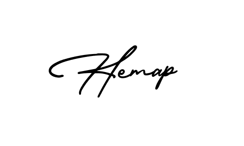 You should practise on your own different ways (AmerikaSignatureDemo-Regular) to write your name (Hemap) in signature. don't let someone else do it for you. Hemap signature style 3 images and pictures png