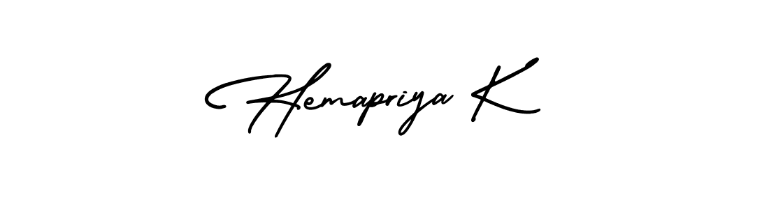 Also You can easily find your signature by using the search form. We will create Hemapriya K name handwritten signature images for you free of cost using AmerikaSignatureDemo-Regular sign style. Hemapriya K signature style 3 images and pictures png