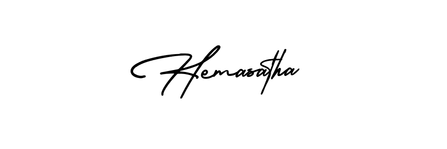 Make a beautiful signature design for name Hemasatha. With this signature (AmerikaSignatureDemo-Regular) style, you can create a handwritten signature for free. Hemasatha signature style 3 images and pictures png