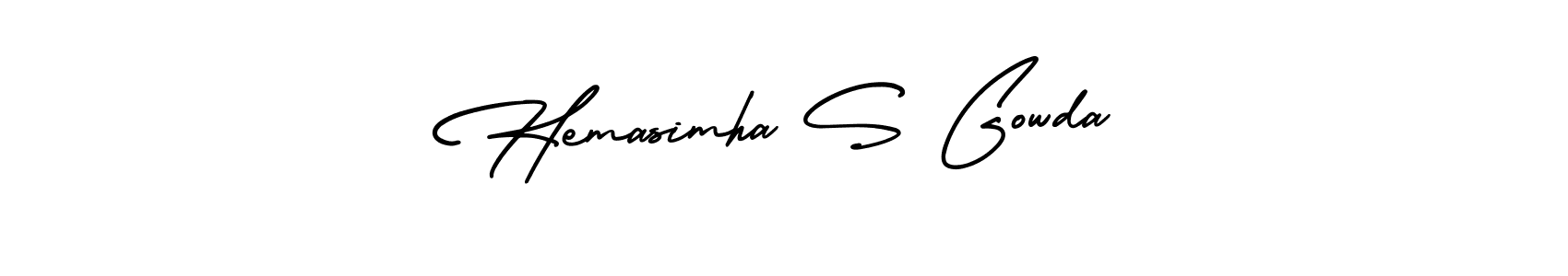 Design your own signature with our free online signature maker. With this signature software, you can create a handwritten (AmerikaSignatureDemo-Regular) signature for name Hemasimha S Gowda. Hemasimha S Gowda signature style 3 images and pictures png