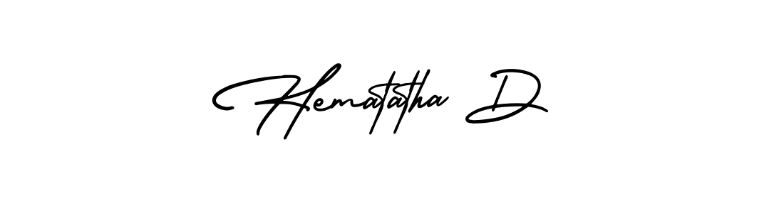 Create a beautiful signature design for name Hematatha D. With this signature (AmerikaSignatureDemo-Regular) fonts, you can make a handwritten signature for free. Hematatha D signature style 3 images and pictures png