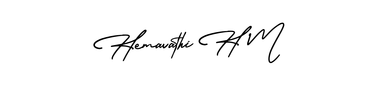 Hemavathi H M stylish signature style. Best Handwritten Sign (AmerikaSignatureDemo-Regular) for my name. Handwritten Signature Collection Ideas for my name Hemavathi H M. Hemavathi H M signature style 3 images and pictures png