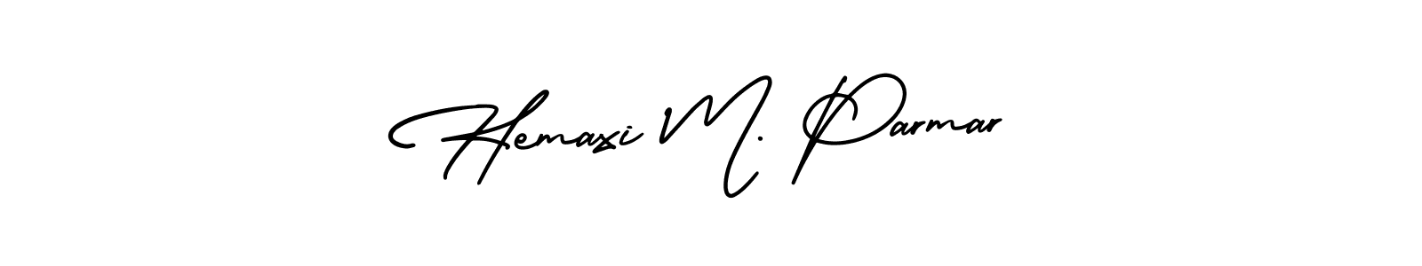 Design your own signature with our free online signature maker. With this signature software, you can create a handwritten (AmerikaSignatureDemo-Regular) signature for name Hemaxi M. Parmar. Hemaxi M. Parmar signature style 3 images and pictures png