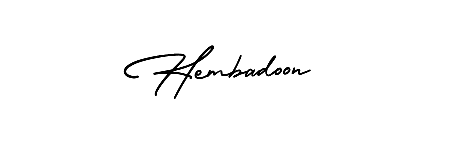 Best and Professional Signature Style for Hembadoon. AmerikaSignatureDemo-Regular Best Signature Style Collection. Hembadoon signature style 3 images and pictures png