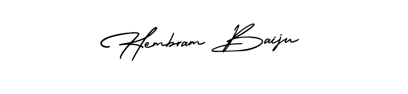 This is the best signature style for the Hembram Baiju name. Also you like these signature font (AmerikaSignatureDemo-Regular). Mix name signature. Hembram Baiju signature style 3 images and pictures png