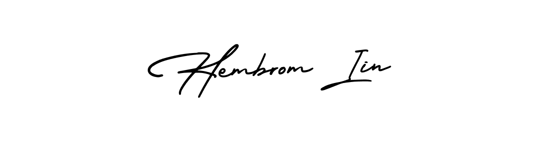 Similarly AmerikaSignatureDemo-Regular is the best handwritten signature design. Signature creator online .You can use it as an online autograph creator for name Hembrom Iin. Hembrom Iin signature style 3 images and pictures png