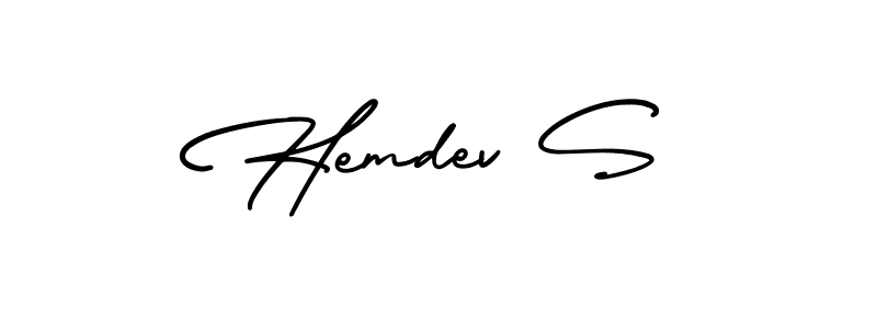 Make a beautiful signature design for name Hemdev S. Use this online signature maker to create a handwritten signature for free. Hemdev S signature style 3 images and pictures png